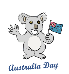 Koala Bear With Australian Flag Happy Australia Day