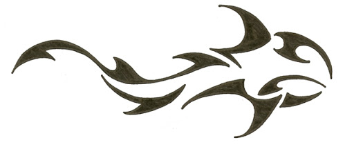 Latest Black Tribal Shark Tattoo Stencil