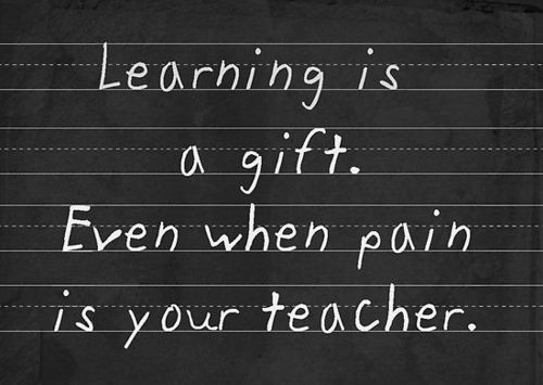 Learning is a gift. Even when pain is your teacher