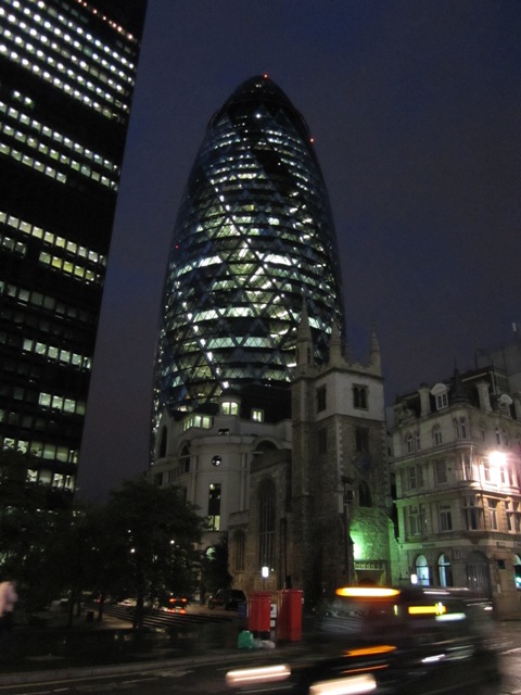 Lime Street View Of The Gherkin At Night