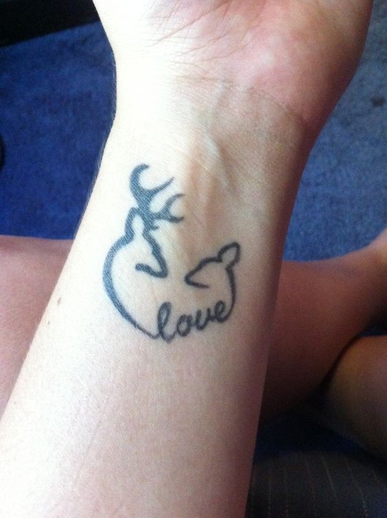 Love Browning Deer Tattoo On Left Wrist