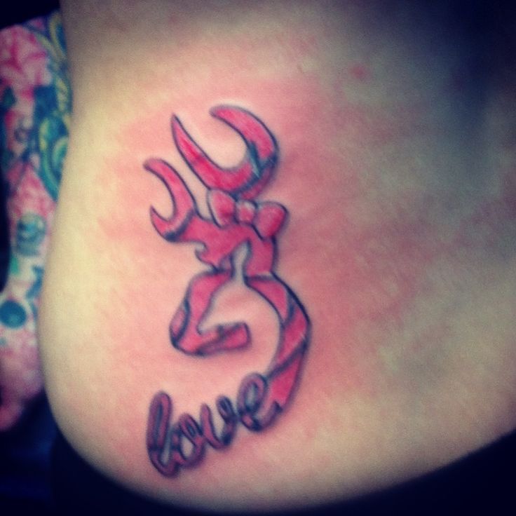 Love Browning Deer Tattoo On Lower Back