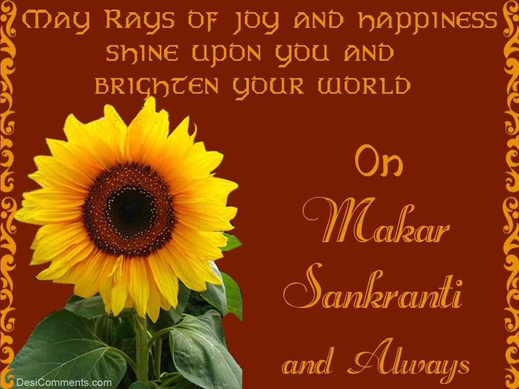 May Rays Of Joy And Happiness Shine Upon You And Brighten Your World On Makar Sankranti And Always