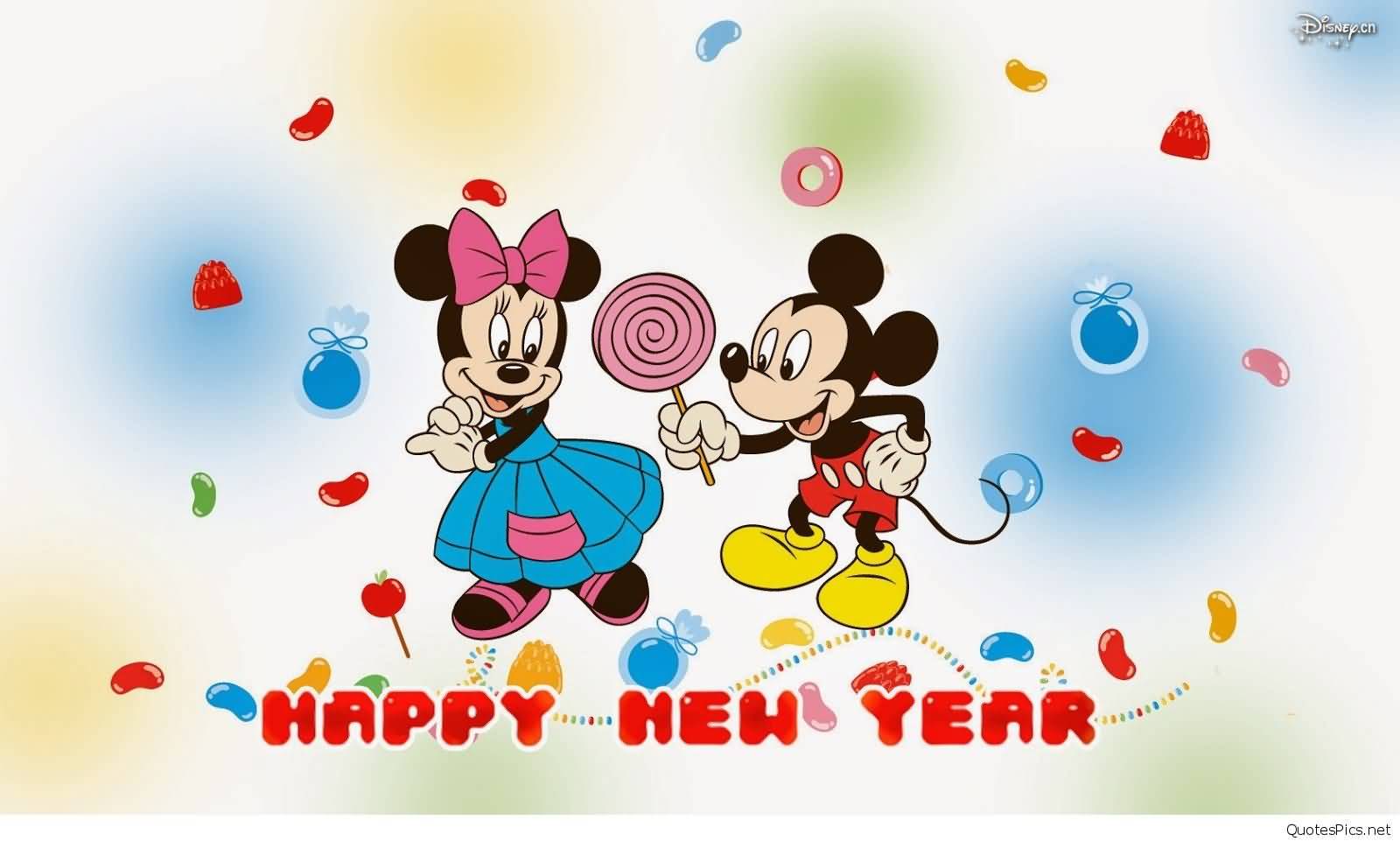Micky And Minny Mouse Celebrating New Year