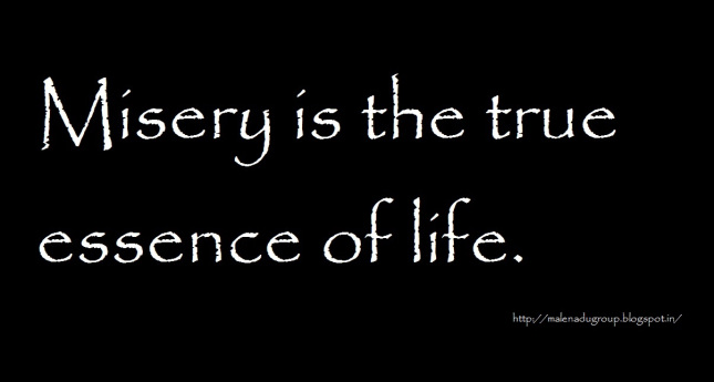 Misery is the true essence of life