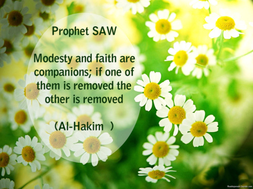 Modesty and faith are companions if one of them is removed the other is removed. Al Hakim