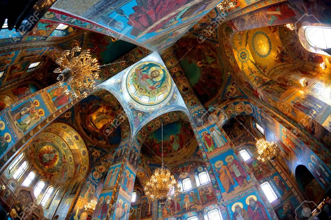 Mosaic Inside The Church Of The Savior On Blood