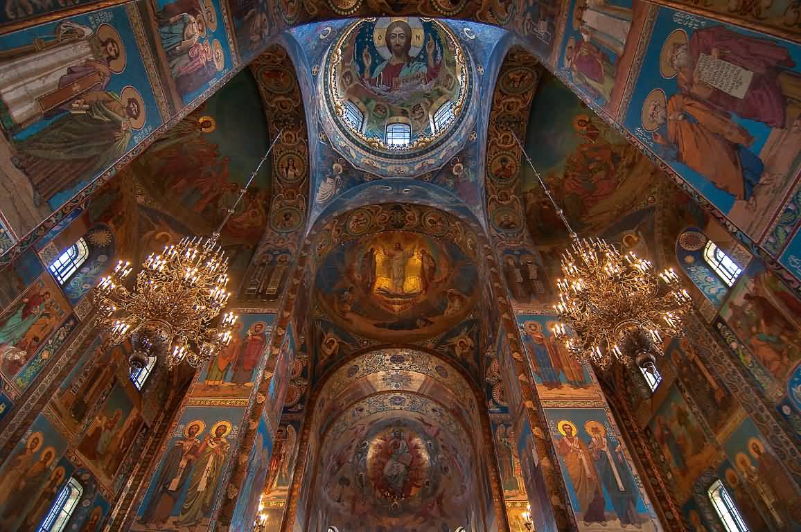Mosaic Paintings Inside Church Of The Savior On Blood