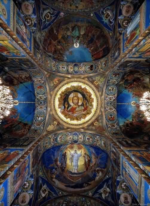 Mosaics Inside The Church Of The Savior On Blood