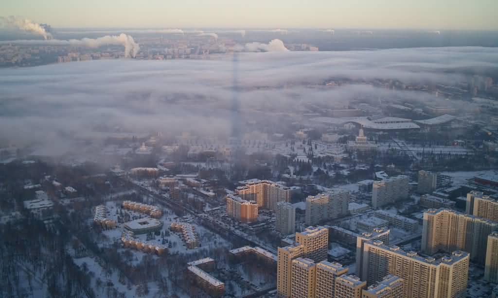 Moscow City View From The Ostankino Tower