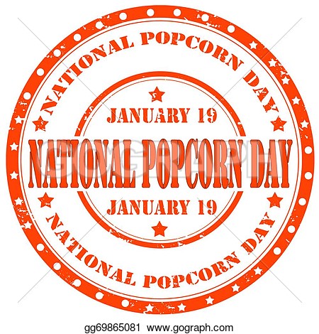 National Popcorn Day January 19 Rubber Stamp