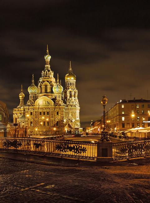 Night View Of The Church Of The Savior On Blood