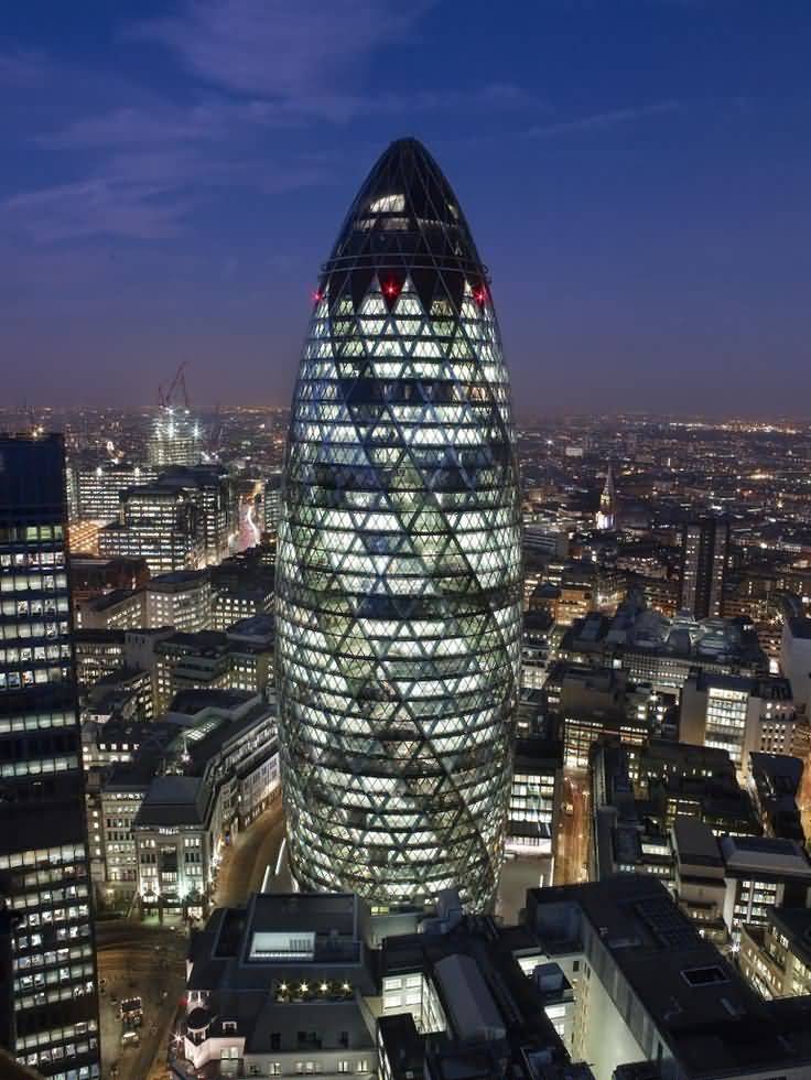 Night View Of The Gherkin