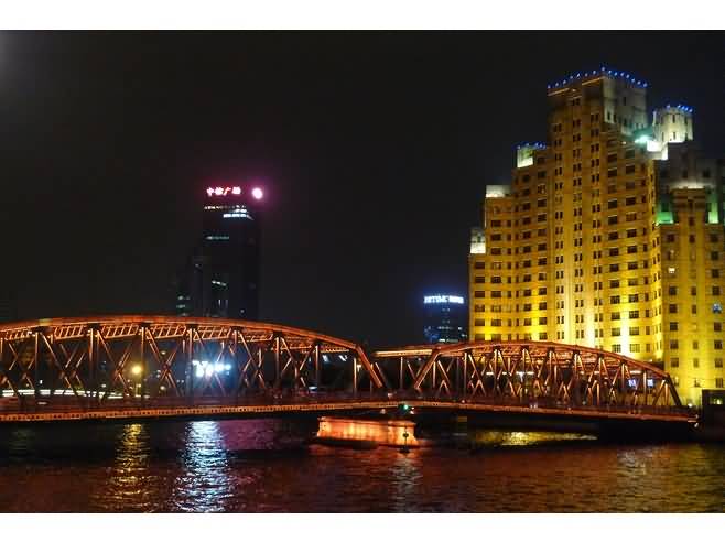 Night View Of The Waibaidu Bridge (2)