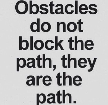 Obstacles do not block the path; they are the path