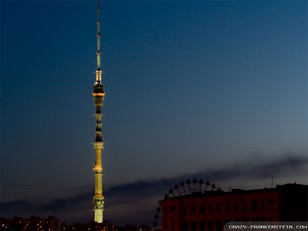 Ostankino Tower At Night In Moscow