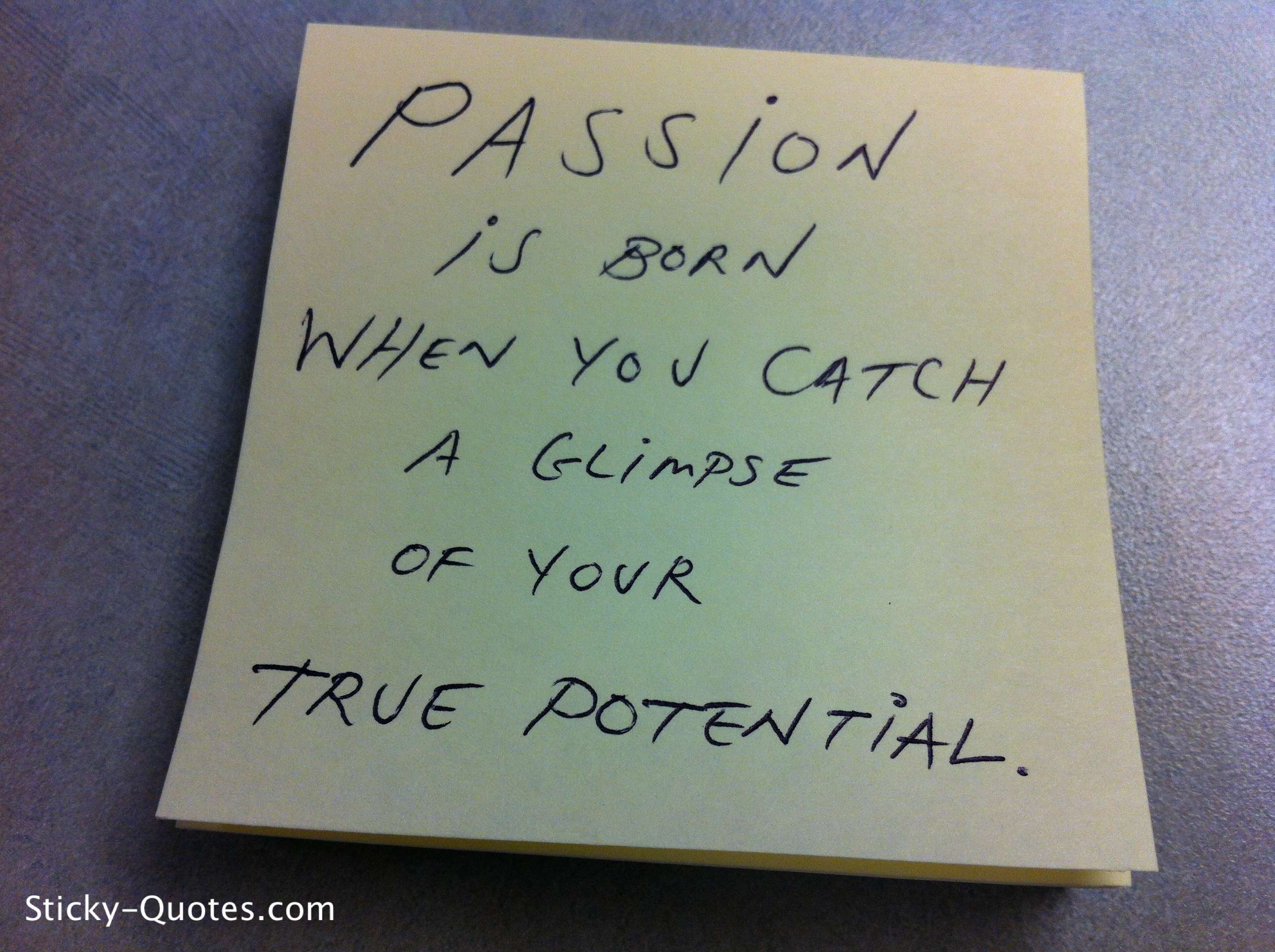 PASSION IS BORN WHEN YOU CATCH A GLIMPSE OF YOUR TRUE POTENTIAL