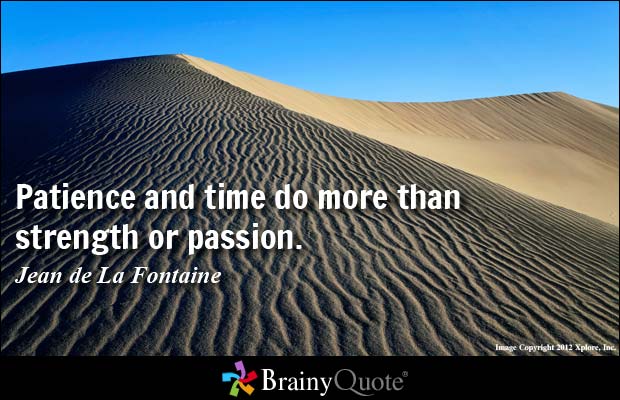 Patience and time do more than strength or passion. Jean de La Fontaine