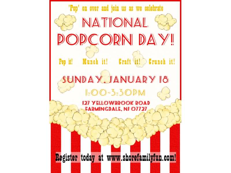 Pop On Over And Join Us As We Celebrate National Popcorn Day Card