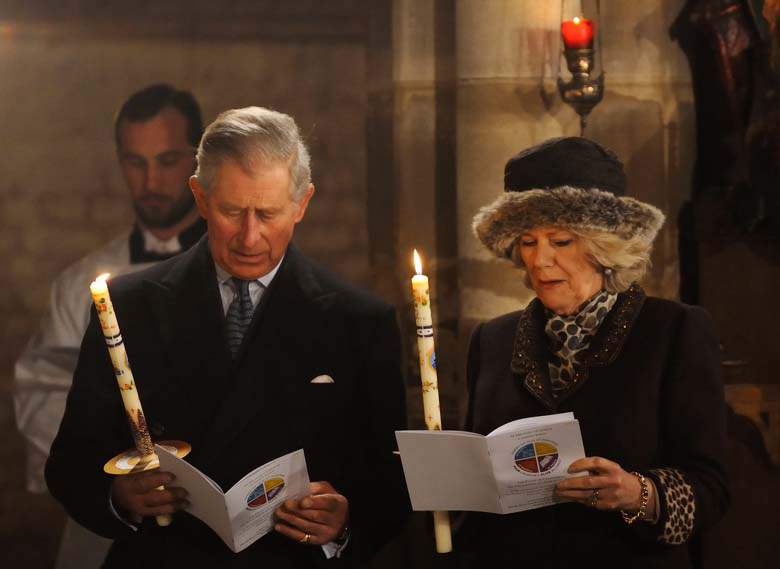 Prince Charles And Diana During Candlemas Day Celebration