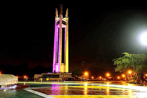 Quezon Memorial Shrine Lit Up At Night
