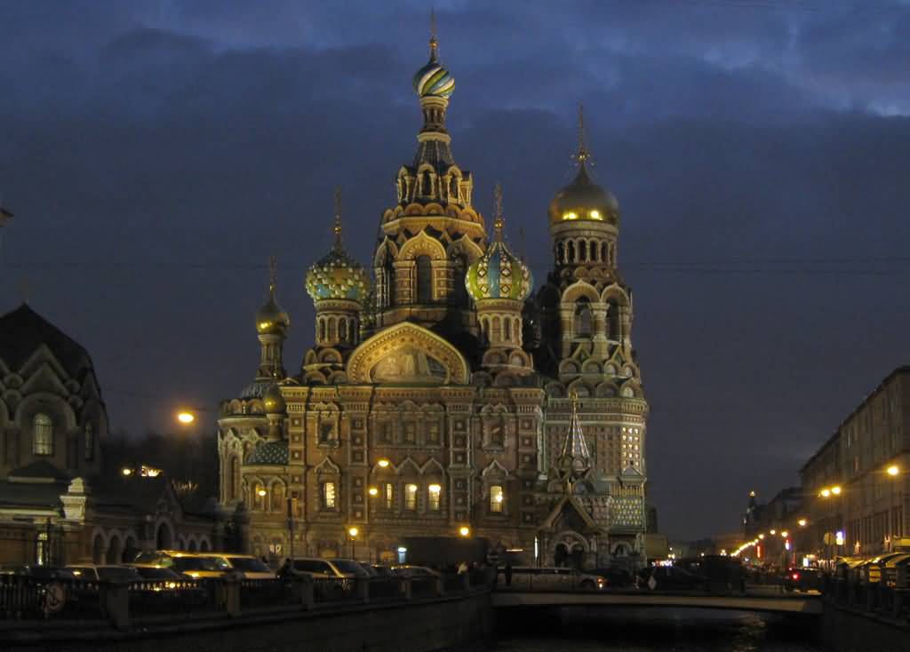 Rear Of The Church Of The Savior On Blood At Night