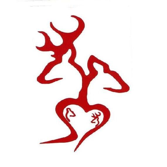 Red Tribal Browning Deer Tattoo Design