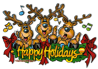 Reindeers Singing Song Happy Holidays Animated Picture