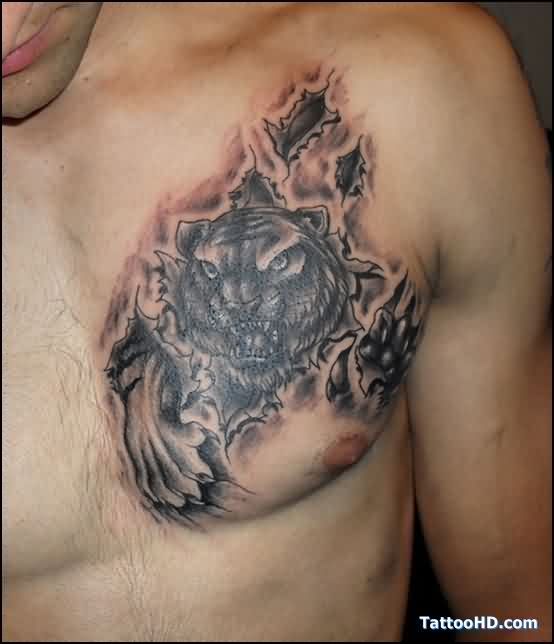 35+ Tiger Tattoos, Designs & Ideas for Chest