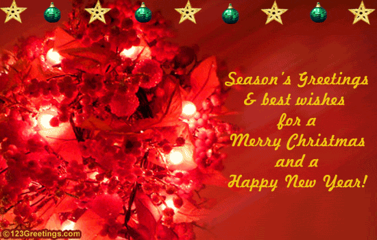 Season's Greetings And Best Wishes For Merry Christmas And A Happy New Year Spanish Wishes