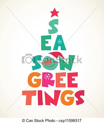 Season’s Greetings Colorful Text Clipart