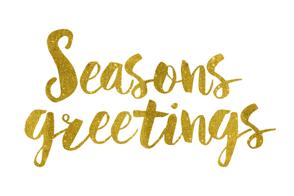 Season’s Greetings Gold Foil Text