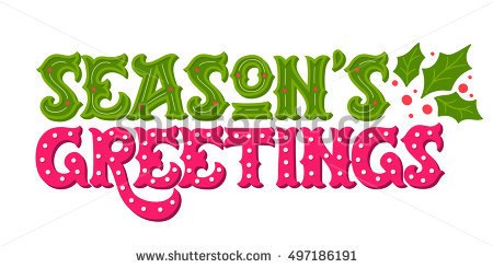 Season’s Greetings Green And Pink Text