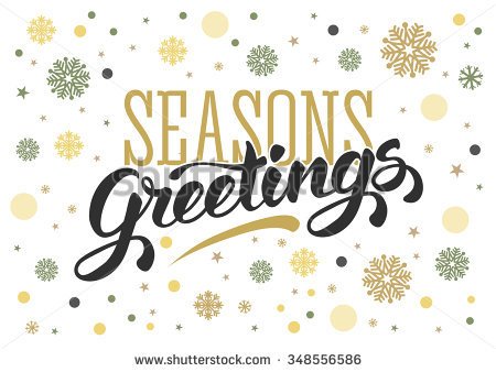 Season's Greetings Hand Lettering And Snowflakes Design Card