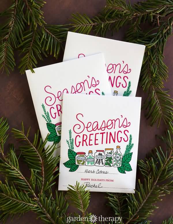 Season's Greetings Printable Greeting Cards