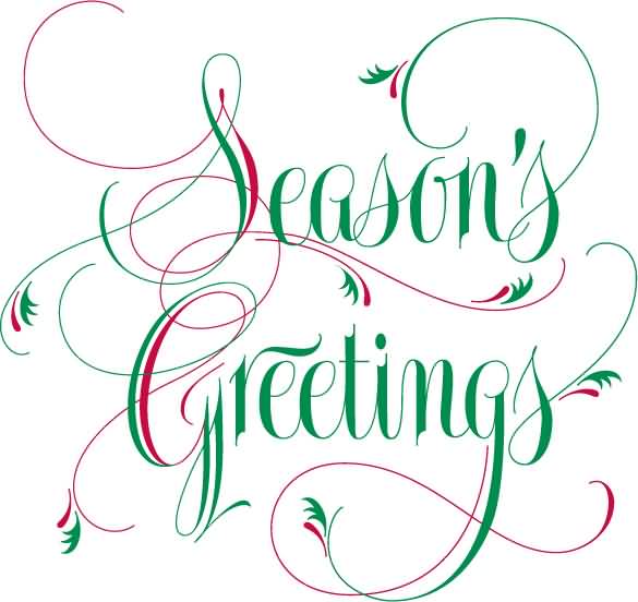Season’s Greetings Red And Green Creative Text Picture