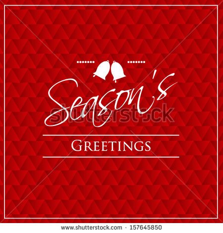 Season's Greetings Red Background Greeting Card