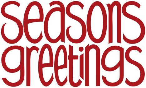 Season's Greetings Red Text Clipart