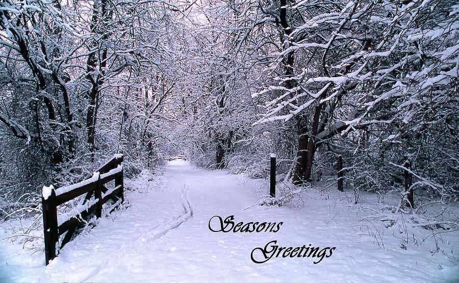Season’s Greetings Snow Covered View Image