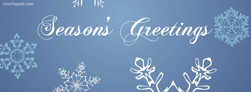 Season's Greetings Snowflakes Design Facebook Cover Photo
