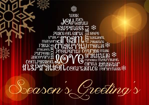 Season’s Greetings Text Christmas Tree