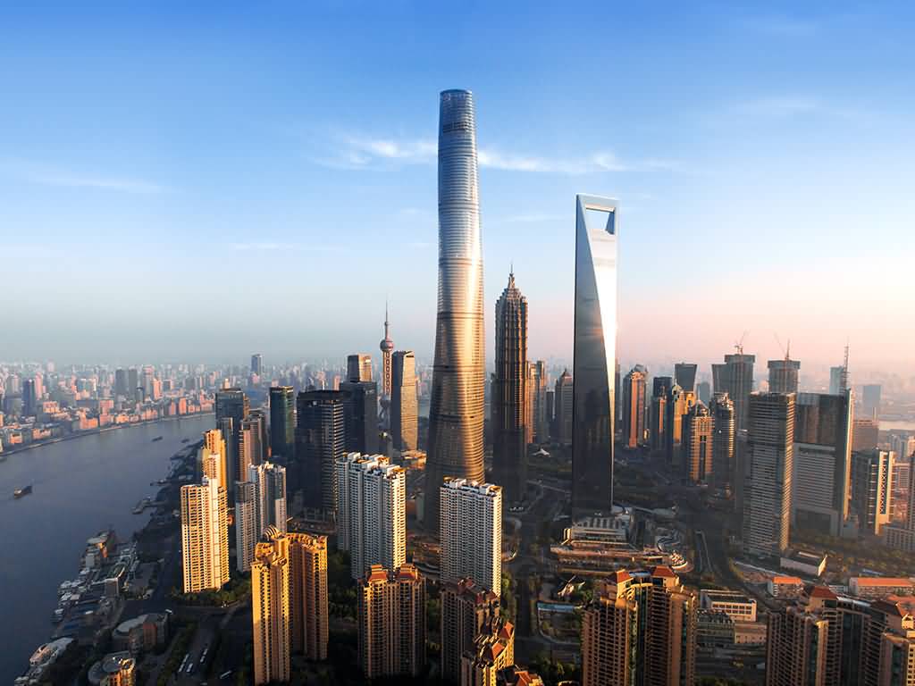 Shanghai Tower During Sunset View