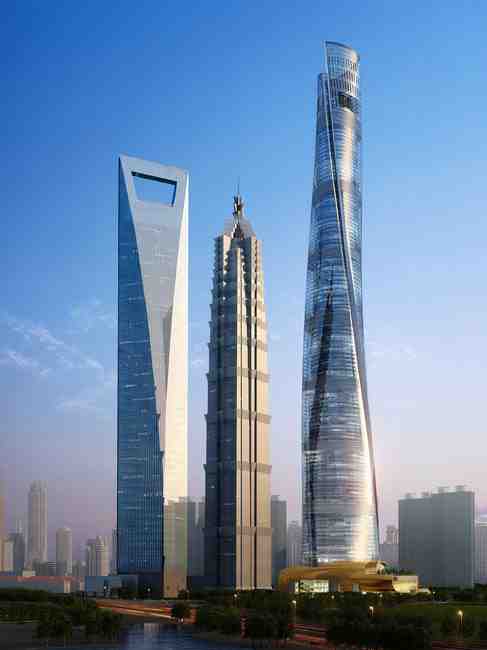 Shanghai Tower Surrounding With Jin Mao Tower And Shanghai Financial Center