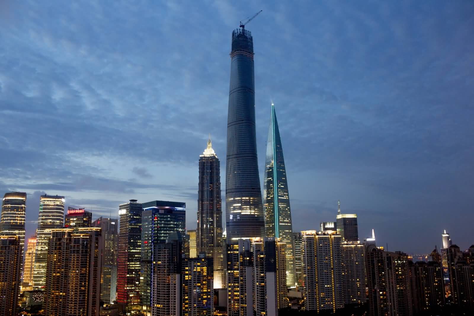 Shanghai Tower View At Dusk