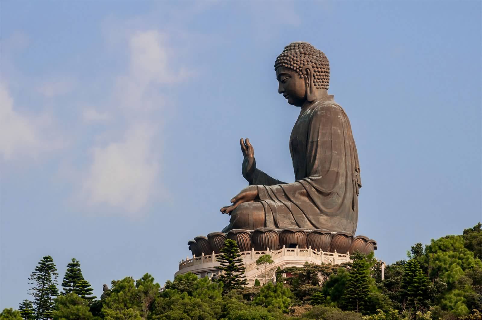 Side View Of Tian Tan Buddha Statue