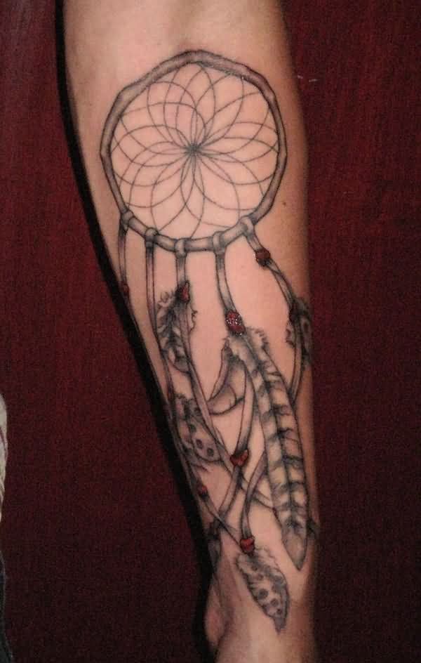 Simple Dreamcatcher Tattoo On Arm Sleeve