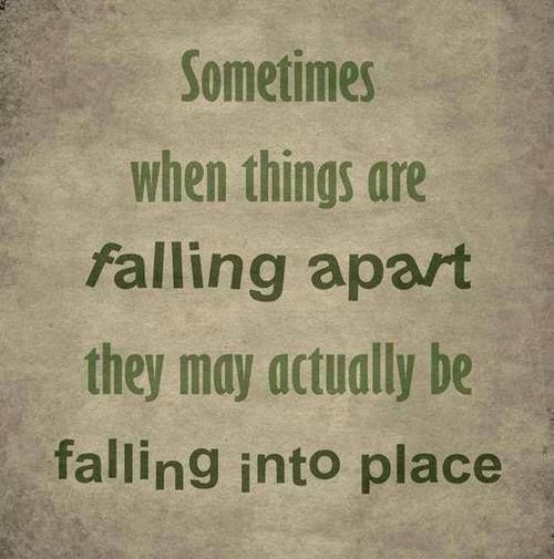 Sometimes when things are falling apart they may actually be falling into people