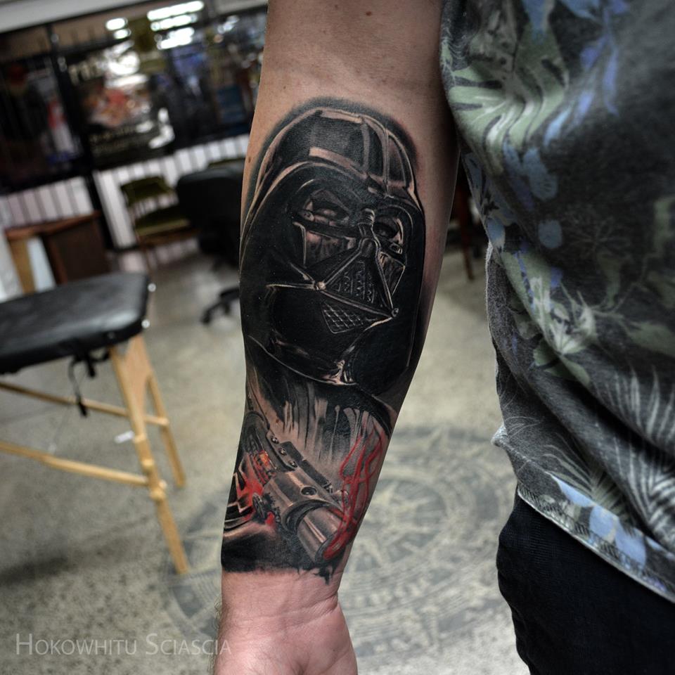 Star Wars Darth Vader Tattoo On Right Forearm By Hokowhitu Sciascia