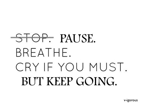 Stop. Pause. Breathe. Cry If you must. But Keep Going.