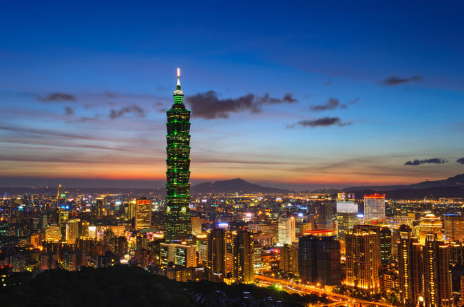 Taipei 101 And Taipei City View Wit Night Lights